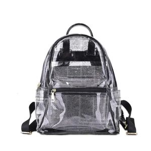 Korean Jelly Waterproof Backpack Summer Leisure Beach Mother Bag Fashion English Letters Transparent Backpack 240409