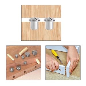 6/8/10/12mm Chromeplate Dowel Centers Woodworking Locator Tools Log Dowel Tips Furniture Positioning Punching Accessories