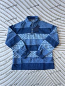 Xinxinbuy Men Designer Płaszcz Letter Jacquard Panelowy Stripe Dżins Materiał Kobiety Khaki Czarny niebieski Khaki S-XL