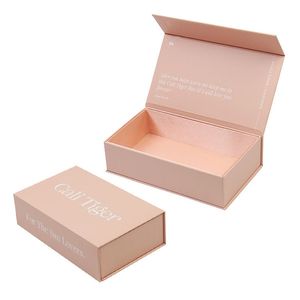 Wholesale 500pcs/lot Luxury Pink Small Magnetic Closure 1200g Paperboard Jewelry Gift Packaging Box