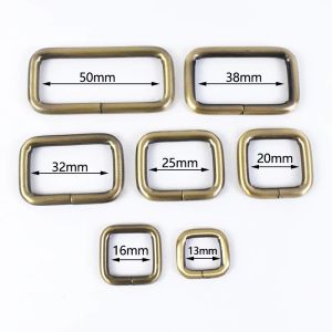 5pcs 16-50 mm Ringos de metal Retângulo D anel D Conectar fivelas de fivelas de correia de gaiola Bola com cinta de hardware do cláp hardware