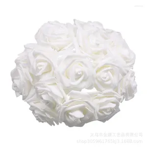Dekorativa blommor 50 st 8cm med polsimulering Pe skum rose hand som håller blomma bröllopsvasarrangemang bukett trästammar för pumpor