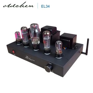 Amplifiers Laochen EL34 Class A Tube Amplifier Pure PreAmp Hifi Fever Home Theatre Audio Amplifier with Bluetooth 5.0