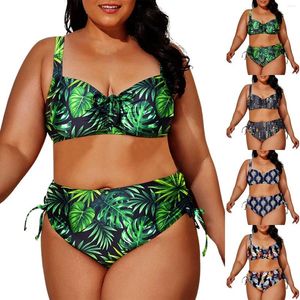 Damskie panie kąpielowe panie plus size seksowne bikini koronkowe kostiumy kąpielowe Kąciki Kąciki liściowe kwiatowy dla kobiet letni garnitur