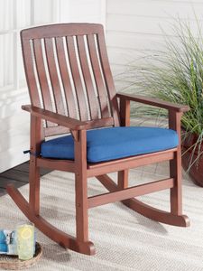 Wood Rocking Chair, Brown Finish Patio Furniture rattan chair chair patio furniture