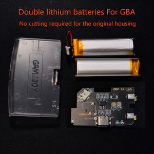 2000mAH Dual Lithium Battery Module Rechargeable For Game Boy Advance GBA,no need to cut shell