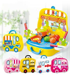 Bütün mini çocuklar yemek pişirme oyun bavul yemek pişirme eşyaları mutfak oyuncakları kozmetik set araç oyuncakları erkek kız hediyesi bm01981871