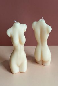 Ljus europeisk stil kvinnlig kroppsljusvaxmodell som gör konstnärlig form Hemdekoration A21458408154