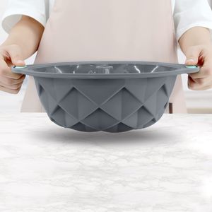 Silikon -Bundt -Kuchenformen geriffelte Design Pfund Kuchen Backwerkzeuge Lebensmittelqualität Brotformen Laib Pfanne Toast Tablett Küche Backware