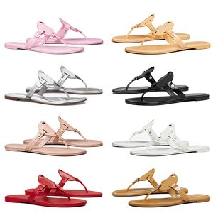 Fashion Designer Tory Sandals Womens Flip Flops Slides Torys burchslides Pink Brown Black White Soft Leather Lady Miller Slippers【code ：L】Beach Shoes