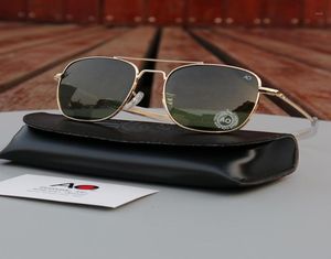 Occhiali da sole ao pilota uomini vintage retro aviazione occhiali da sole americano occhiali ottici originale cassetta Gafas de sol hombre7921018