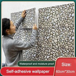 Duvar Kağıtları 60 30cm 3D Üç Boyutlu Kendinden Yapışkan Duvar Kağıdı Yaratıcı Arka Plan Duvar Koruma Dekorasyon Restoranı