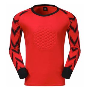 Kids Boys Soccer Training Suits Goalkeeper Football Uniform Goalie Outfit Sets Print Long Sleeve Protective Padded T-shirt Pants