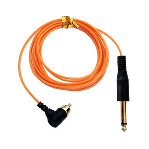 2 Metre RCA/DC Kablo Hattı 6.35 Güç Kablosu Sağ açılı klips kablo konnektörü Dövme Makinesi Kanca Hattı Güç Kaynağı Aksesuar