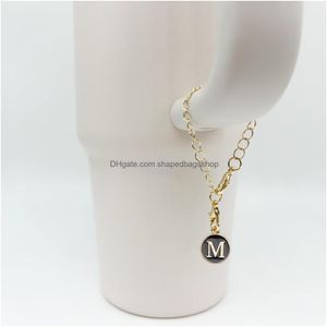 P Keychains Letter Charms For Cup Accessories Personalized Initial Name Id Handle Charm Tumbler With Drop Delivery Otws5