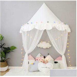 Crib Netting Baby Cot Canopy Bed Curtains Mosquito Net Bedding Play Tent For Children House Girl Boys Room Decoration240327 Drop Deliv Ot62M