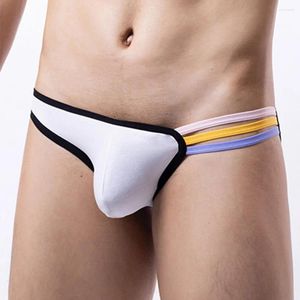 Underbyxor män låg stigning jockstrap trosor bomull underkläder sexig utskärning erotiska underkläder andningsbara elastiska knickers pungen bulge