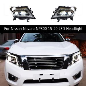 För Nissan Navara NP300 15-20 LED-strålkastarbiltillbehör DRL DAGTIME LJUSS STREAMER Turn Signal Indicator Front Lamp