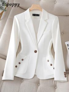 Abiti da donna per ufficio a maniche lunghe donne blazer donne nere blu bianca lavoro lavoro lavoro indossare una giacca formale sottile per l'autunno inverno