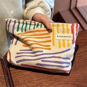 Cosmetic Bags Corduroy Bag Large Capacity Women Toiletries Organizer Zipper Makeup Purse Travel Cosmetics Storage Clutch Wash