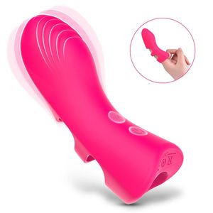 Brinquedos sexuais de vibrador de dedo do dedo de silicone para mulheres masturbação clitóris massagem 10 modos Casais de ovos vibratórios Flertando jogos 240401