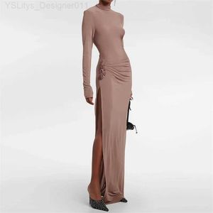 Basic lässige Kleider elegante und schöne Frauenkleid 2024 Frühlingshälfte Halskette Langes Kleid 3d Blumendekoration Party Kleid C240411