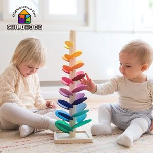 Montessori Building Building Building Building Building Building Building Building Toy Children's Rainbow Ball Run Traccia Giochi giocattoli educativi per bambini