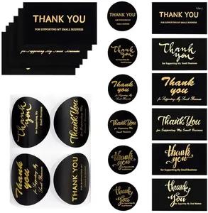 Gift Wrap 50pcs Black Bronzing Thank You For Purchasing A Card Commercial Use Wedding Party Decor Sticker Invitation Envelope Label