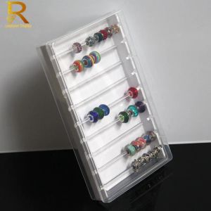 Akryl Pandora Box Charm Pärlor Armband Ring Holder Jewelery Organizer Jewelrytray Diy Hitta Display Stand Storage Case Rack