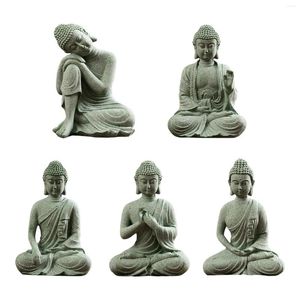 Dekorativa figurer Small Buddha Statue Ornament Yoga Rustic Oriental för meditation av skrivbordskontor inomhus skrivbord