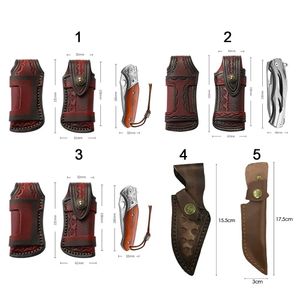 Brown Fold Knife Scabbard Tool Firmlight Belt Loop Fase Holder Läder Mantel Pocket Hunt Camp Outdoor Carry Equipment Holster