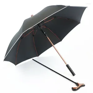 Guarda-chuvas 2024 idosos, lidado com o guarda-chuva haste reta anti-deslizamento Multi-funcional espessado 1pcslf364