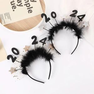 Party Decoration 2024 Halloween Decotaions Prom Dressing Hairband Personlig fjäder paljetter Stjärna huvudbonad tillbehör