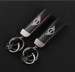 Keychains biltillbehör H ighgrade läder nyckelring 360 för Mini Cooper S JCW R55 R56 R60 F54 F55 F60 Accessoires8927212