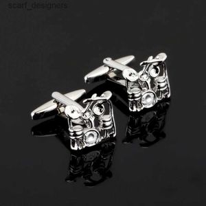 Cuff Links Explosion models selling jewelry cufflinks personalized chorus brand silvery drum band hip-hop style French cufflinks Y240411