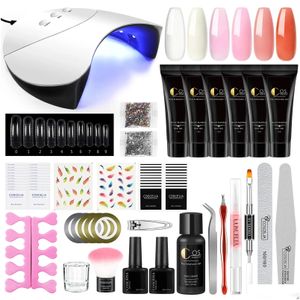 Nagelkonstpaket Poly Gel Polish för förlängning UV LED -lampa Slip Solution Manicure Tools Bas Top Coat Soak Off Set Drop Delivery Health B OT4Q8