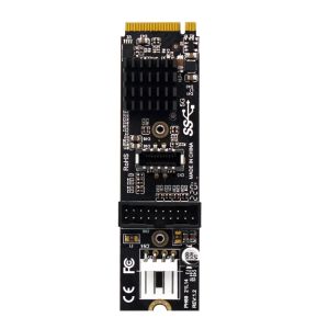 Kort PH69 M.2 M -nyckel PCIe till USB 3.1 Front Expansion Card 5 GB Typ C+19/20PIN -gränssnitt Adapterkonverterare med 4Pin Power Port