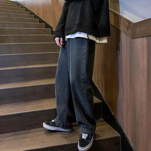 Мужские джинсы негабаритные хип -хоп повседневные брюки мужчины широкие ноги.