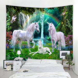 Boho Wall Tapestry Home Bedroom Living Room Hanging Fantasy Unicorn Decorative Mural