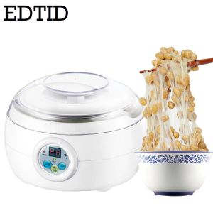 Makers EDTID Automatic Electric Natto Maker Stainless Steel Cups Yogurt Tempeh Pickled Vegetable Rice Wine Machine Leben Fermenter 1.5L