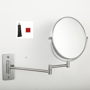 7"/8" Makeup Mirror Wall mounted 1X3X Magnifying Double Sided with Foldable Arm Rotating Bathroom Shaving with No Drilling Glue