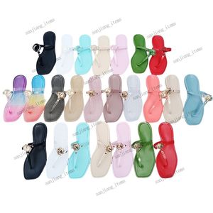 Womens Jelly Thong Sandals Slippers Flip Flops 2024 Summer Brand New Beach Pool Slides Rubber Shoes Rainbow Nude Waterproof Home Shower Slider Slip On Flats US5-11