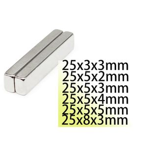 25x3x3mm 25x5x2 25x5x3 25x5x4 25x5x5 25x8x3 N35 Neodymbar block Strong magneter Sök Magnet Bar NDFEB Motorgenerator