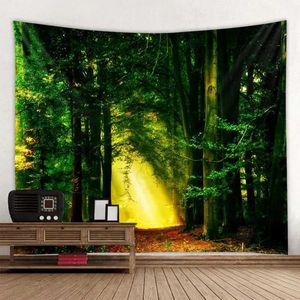 Skog tapisserier tapestry natur vattenfall landskap vägg hängande rum dekor strand picknick matta camping tält sovande dyn hem dekor ark r0411