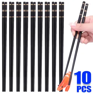 Chopsticks 10/2sts återanvändbara sushi kinesiska koreanska japanska pinnar non-halp legering hack pinnar kök bordsartiklar diskmaskin säker