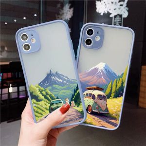 Phone Case For iPhone 11 12 13 15 14 Pro Max Mini 7 8 Plus SE2020 X XR XS Cover Travel Mountain Scenery Shockproof Shells Fundas