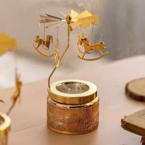 Rotary Candle Tray Stand Candlestick Revolving Lantern Romantic Candlelight Dinner Ornament Girls Gifts Banket Home Decor 2023