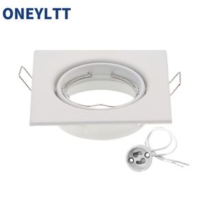 2pcs kare gömme alüminyum tavan ışıkları çerçeve bağlantı parçaları Gu10 fikstür tutucu LED Işık Aksesuarları 65mm Tutucu Taban