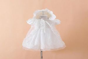 Baby Girls Doping Gown DresseshatShawl Vestidos Infantis Princess Wedding Party Lace Dress for Newborn Baptism 3PCS5644520
