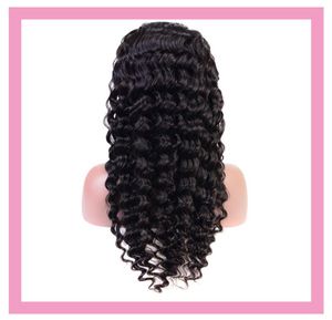 Indian Raw Human Virgin Hair Spets Front 13x4 Wig Deep Wave Spets Front Wig 1032 tum Deep Curly Whole2780039